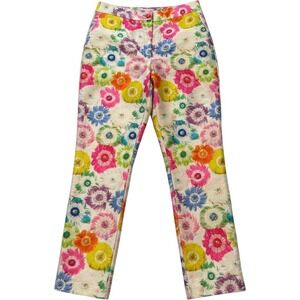 Neubyrne‎ Floral Multicolor Feather Pants Small NWT